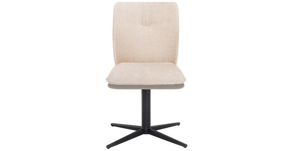 STUHL - Beige/Schwarz, Design, Textil/Metall (47/85/61cm) - Novel