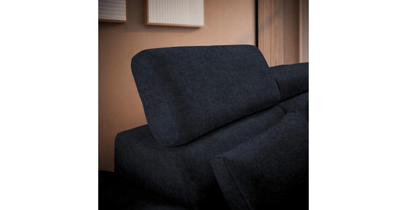 ECKSOFA in Samt Dunkelgrau  - Dunkelgrau/Schwarz, Design, Textil/Metall (299/264cm) - Novel