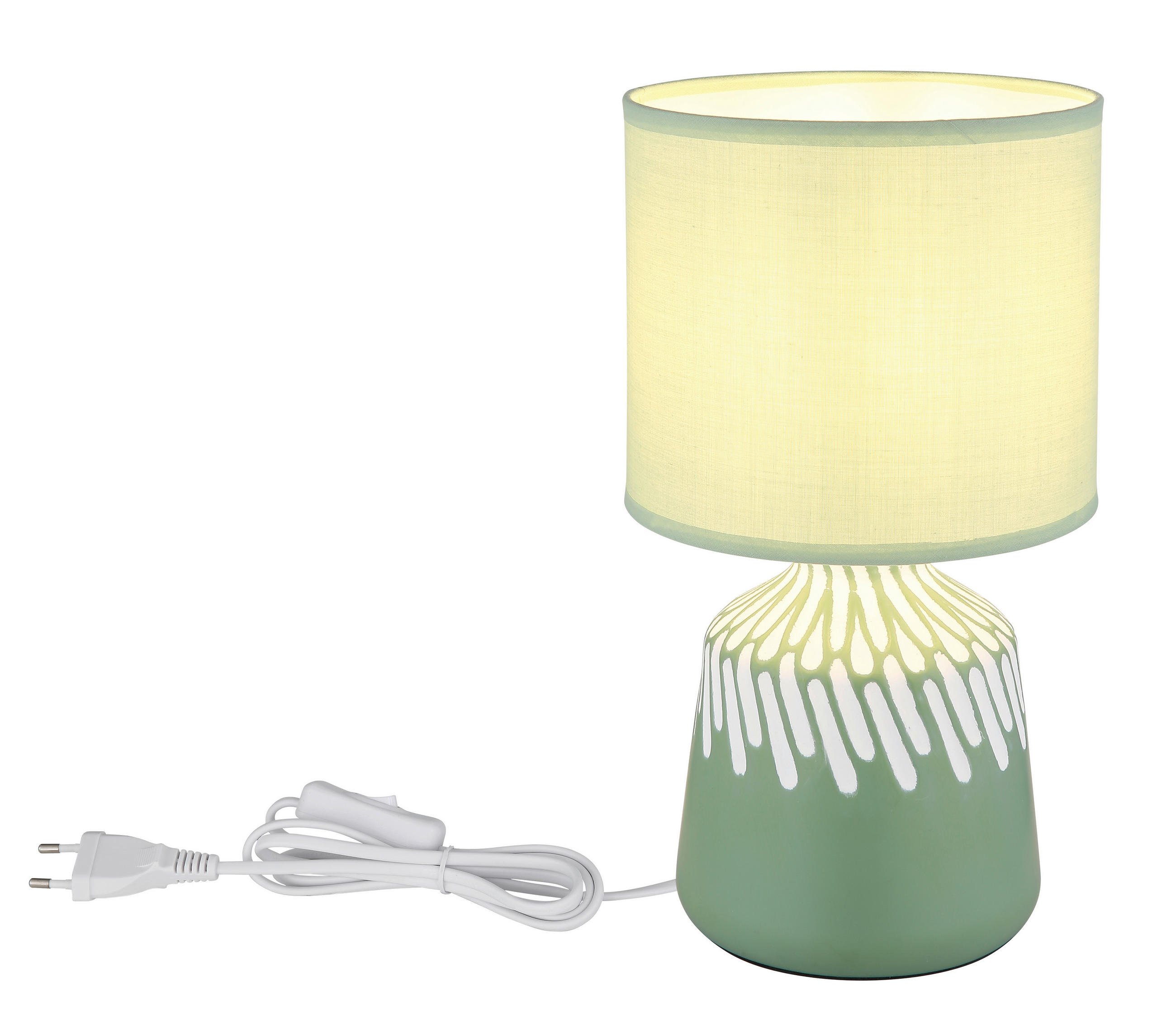 STONA LAMPA RELA  - pastelno zelena/bela, Osnovno, tekstil/plastika (17,5/31,5cm)