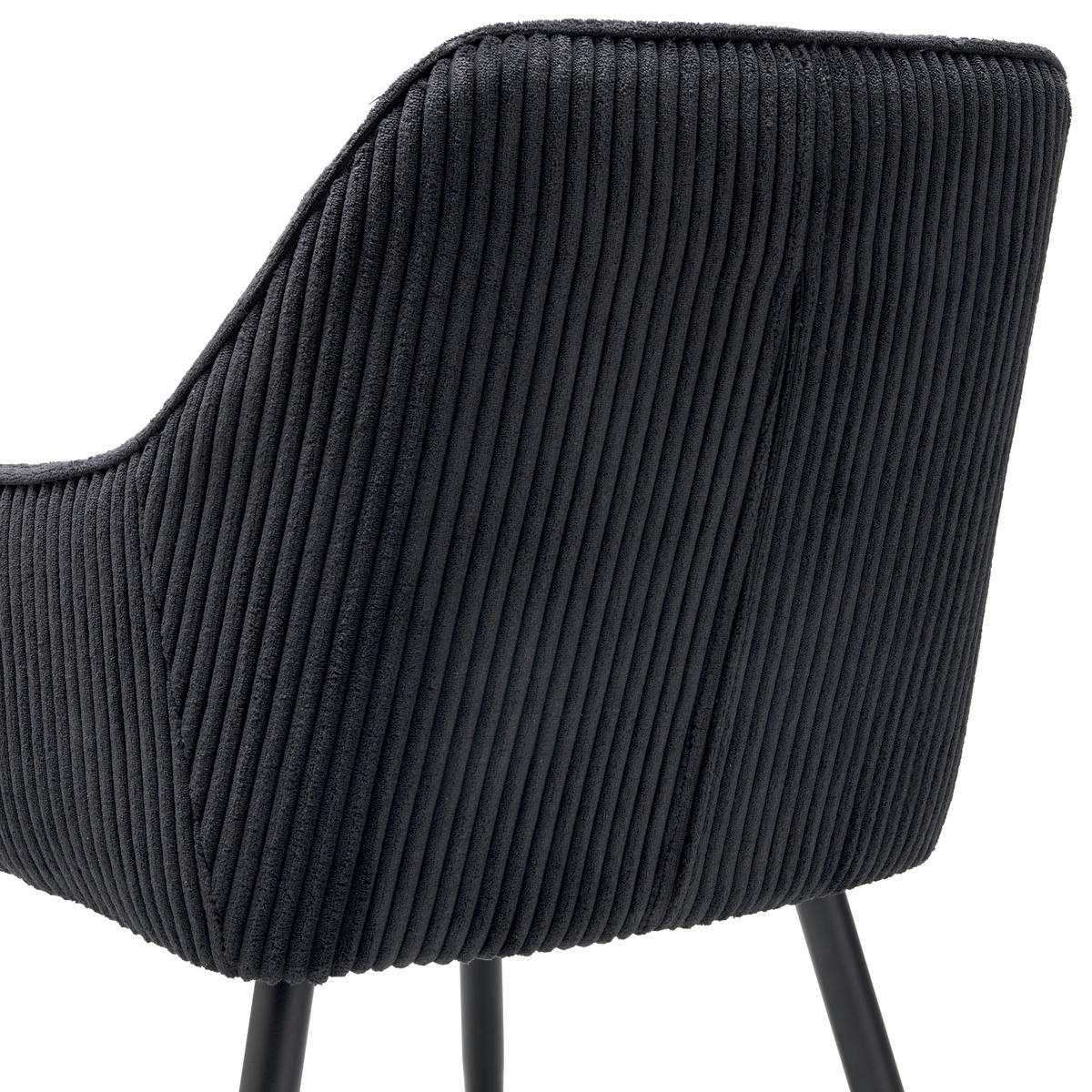 ARMLEHNSTUHL  in Eisen Cord  - Schwarz, LIFESTYLE, Textil/Metall (56/83/62cm) - MID.YOU