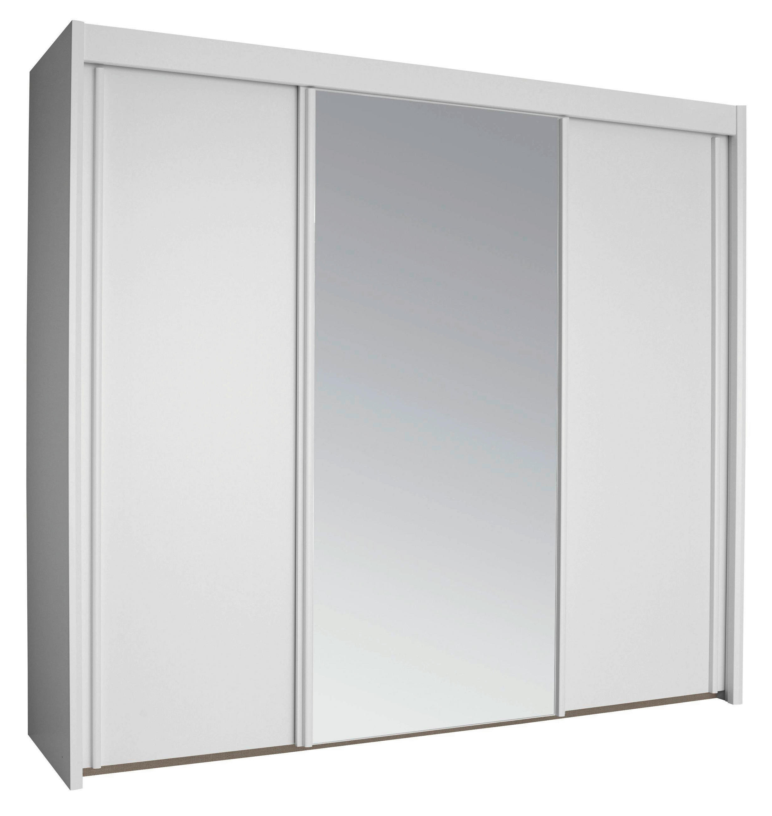 SCHWEBETÜRENSCHRANK 3-türig Weiß - Weiß, Basics, Glas/Holzwerkstoff (300/235/65cm) - Cantus