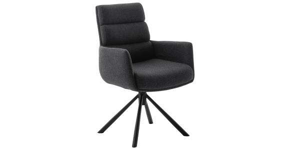 ARMLEHNSTUHL in Stahl Webstoff - Anthrazit/Schwarz, Design, Textil/Metall (61/90/64cm) - Dieter Knoll