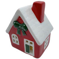 DEKOHAUS - Weiss/Rot, Lifestyle, Keramik (9,1/10,9/7,4cm)