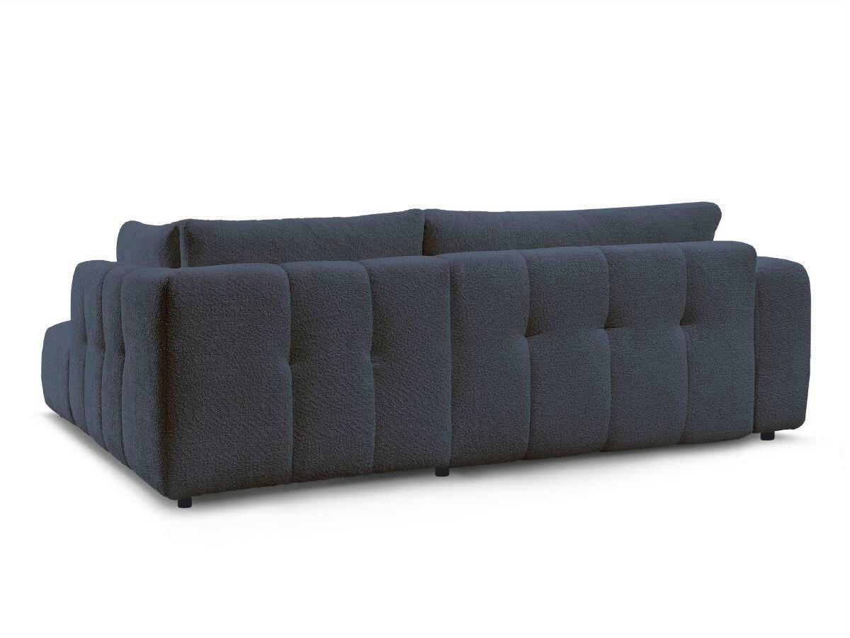 ECKSCHLAFSOFA FUJI Bouclé Dunkelblau  inkl.  - Schwarz/Dunkelblau, MODERN, Kunststoff/Textil (282/204cm)