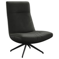 SESSEL in Echtleder Anthrazit  - Anthrazit/Schwarz, Modern, Leder/Metall (74/105/92cm) - Johann Jakob