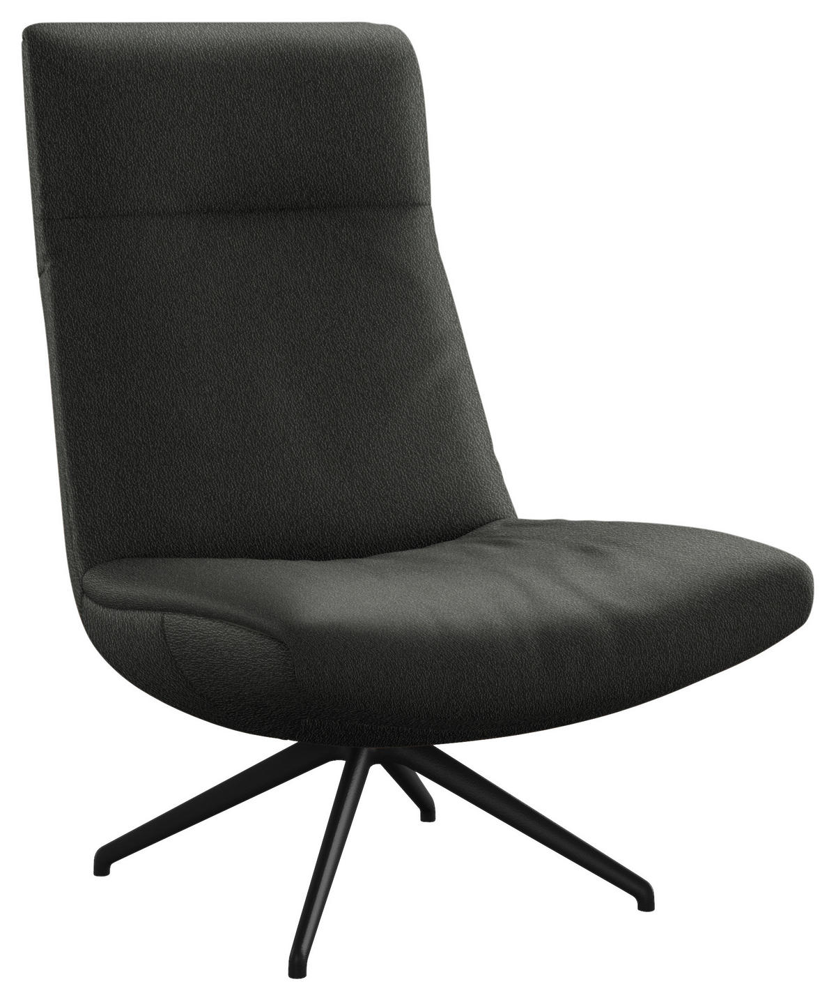 SESSEL in Echtleder Anthrazit  - Anthrazit/Schwarz, Modern, Leder/Metall (74/105/92cm) - Johann Jakob