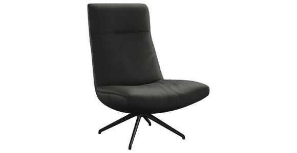 SESSEL in Echtleder Anthrazit  - Anthrazit/Schwarz, MODERN, Leder/Metall (74/105/92cm) - Johann Jakob