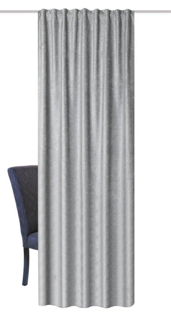 HOTOVÝ ZÁVĚS, neprůsvitné, 135/245 cm - šedá, Basics, textil (135/245cm)