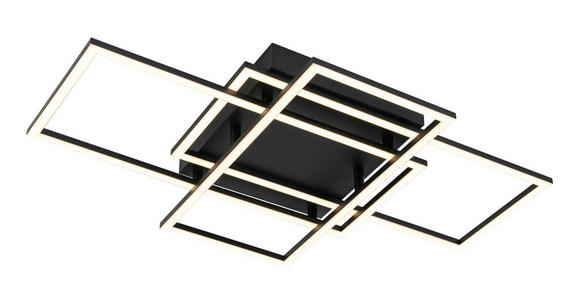 LED-DECKENLEUCHTE 58/36/7,5 cm   - Schwarz, Design, Kunststoff/Metall (58/36/7,5cm) - Novel