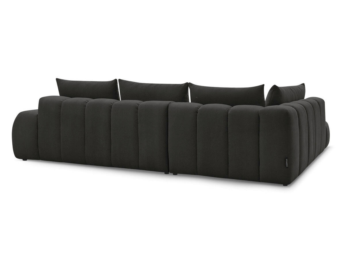ECKSOFA Ottomane links  EVEREST Schwarz Struktur  - Schwarz, MODERN, Kunststoff/Textil (210/352cm) - Livetastic