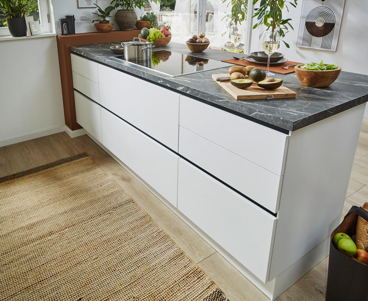 EINBAUKÜCHE 615  - Weiß, Design, Holzwerkstoff - Celina