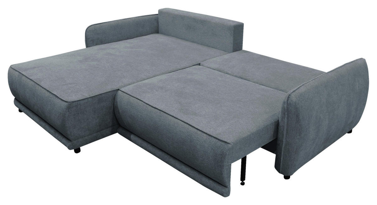 ECKSOFA  FRESH Blau Struktur  - Blau/Beige, Design, Kunststoff/Textil (195/264cm) - MID.YOU