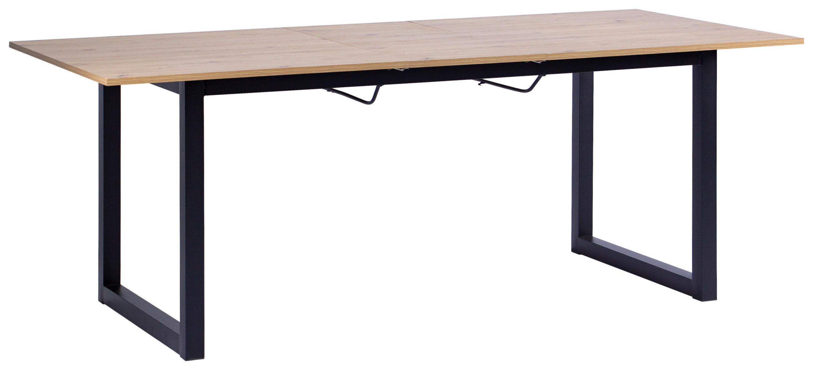 ESSTISCH in Metall, Holzwerkstoff  - Schwarz/Eiche Artisan, KONVENTIONELL, Holzwerkstoff/Metall (160-200/76/90cm) - MID.YOU