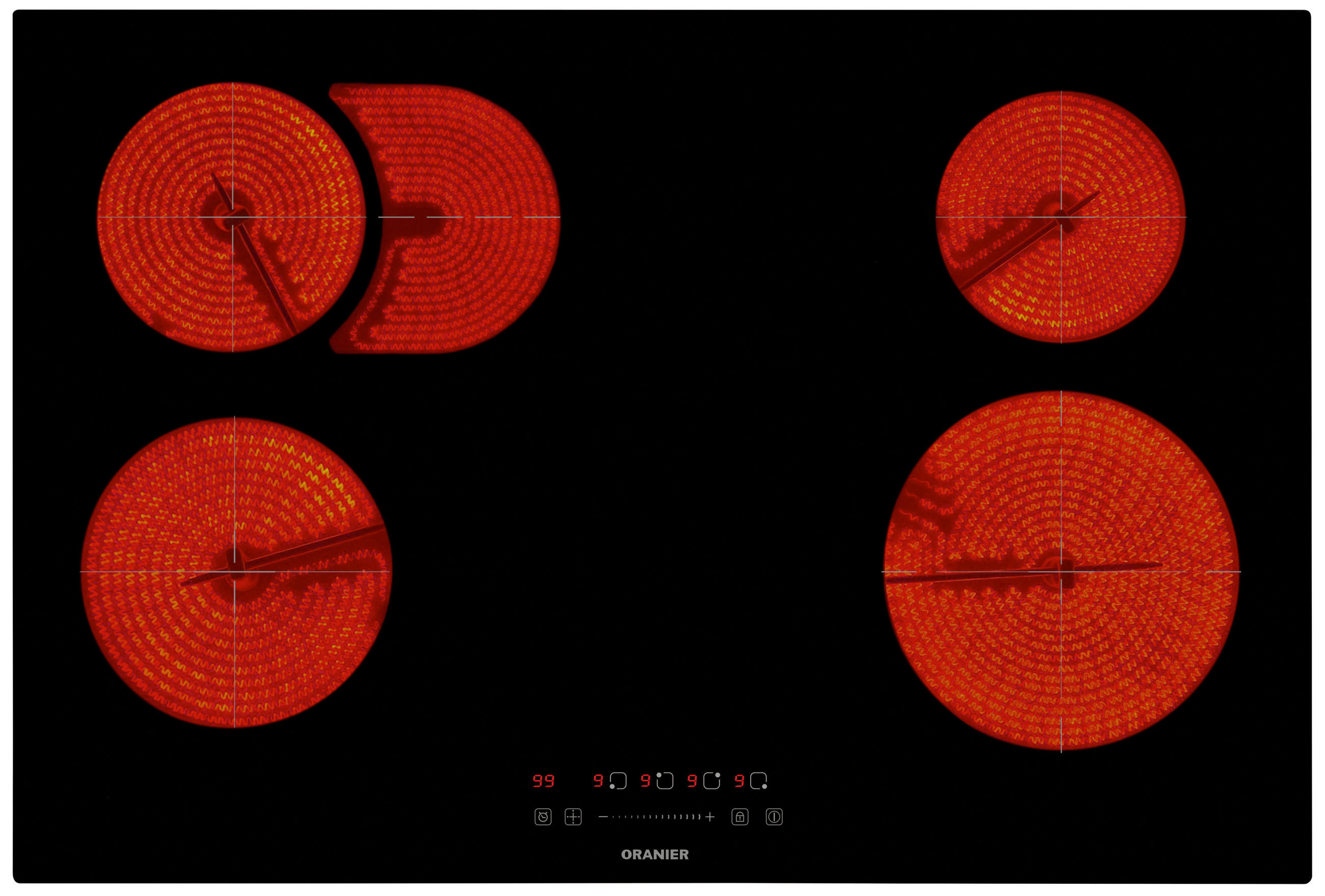 GLASKERAMIKKOCHFELD KFC180  - Schwarz, Basics, Glas (78,0/4,5/52,0cm) - Oranier