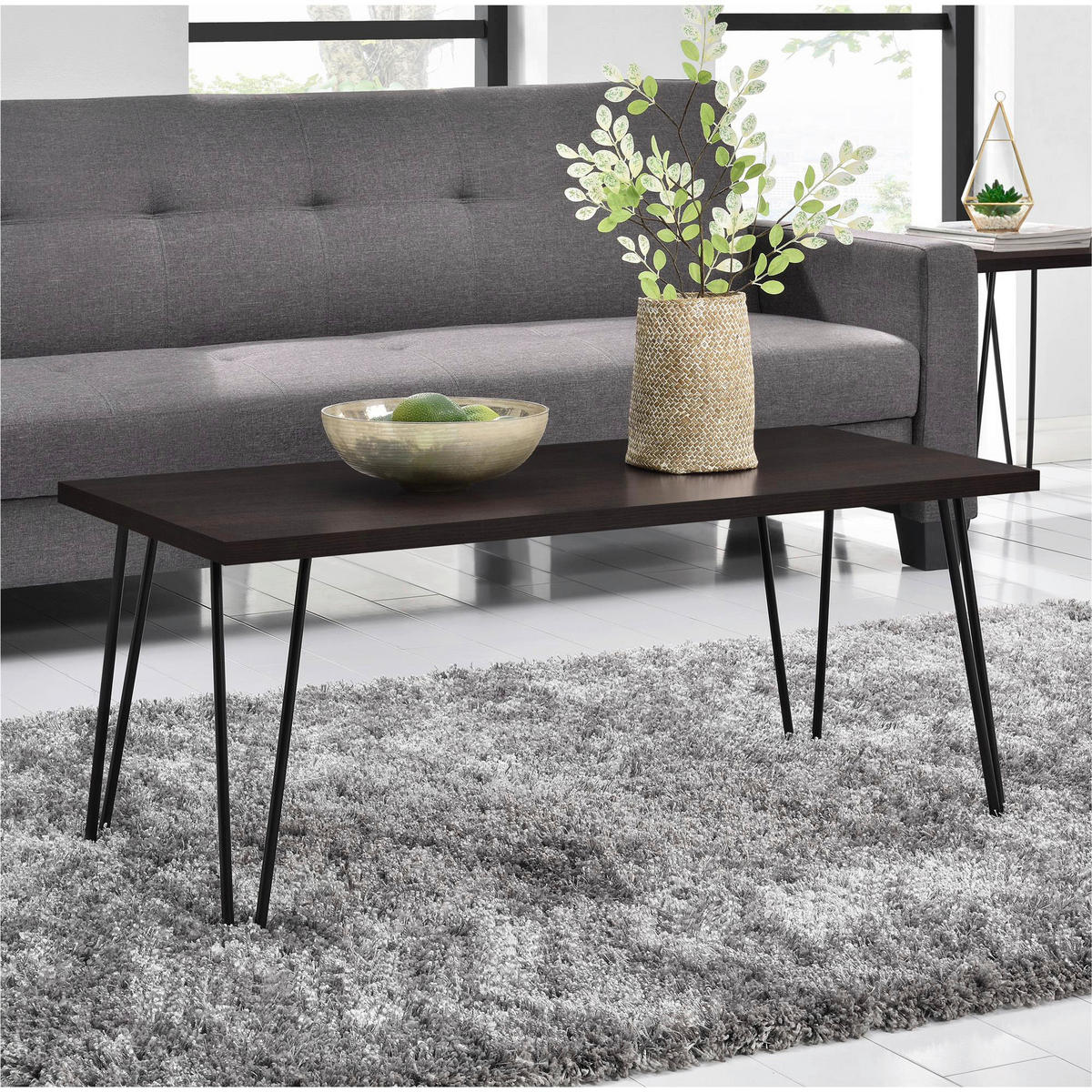 COUCHTISCH Owen 106/46/50 cm Braun  - Schwarz/Braun, Design, Holzwerkstoff/Metall (106/46/50cm) - MID.YOU