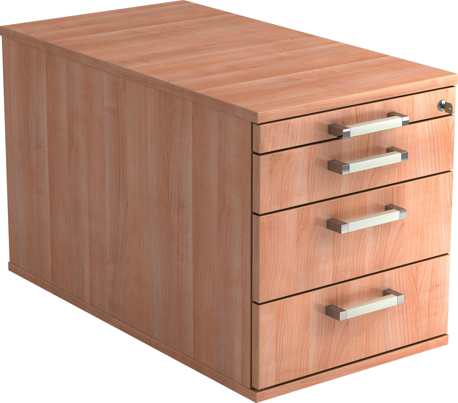 ROLLCONTAINER Nussbaumfarben  - Chromfarben/Nussbaumfarben, KONVENTIONELL, Holzwerkstoff/Kunststoff (42,8/51,2/80cm) - Venda