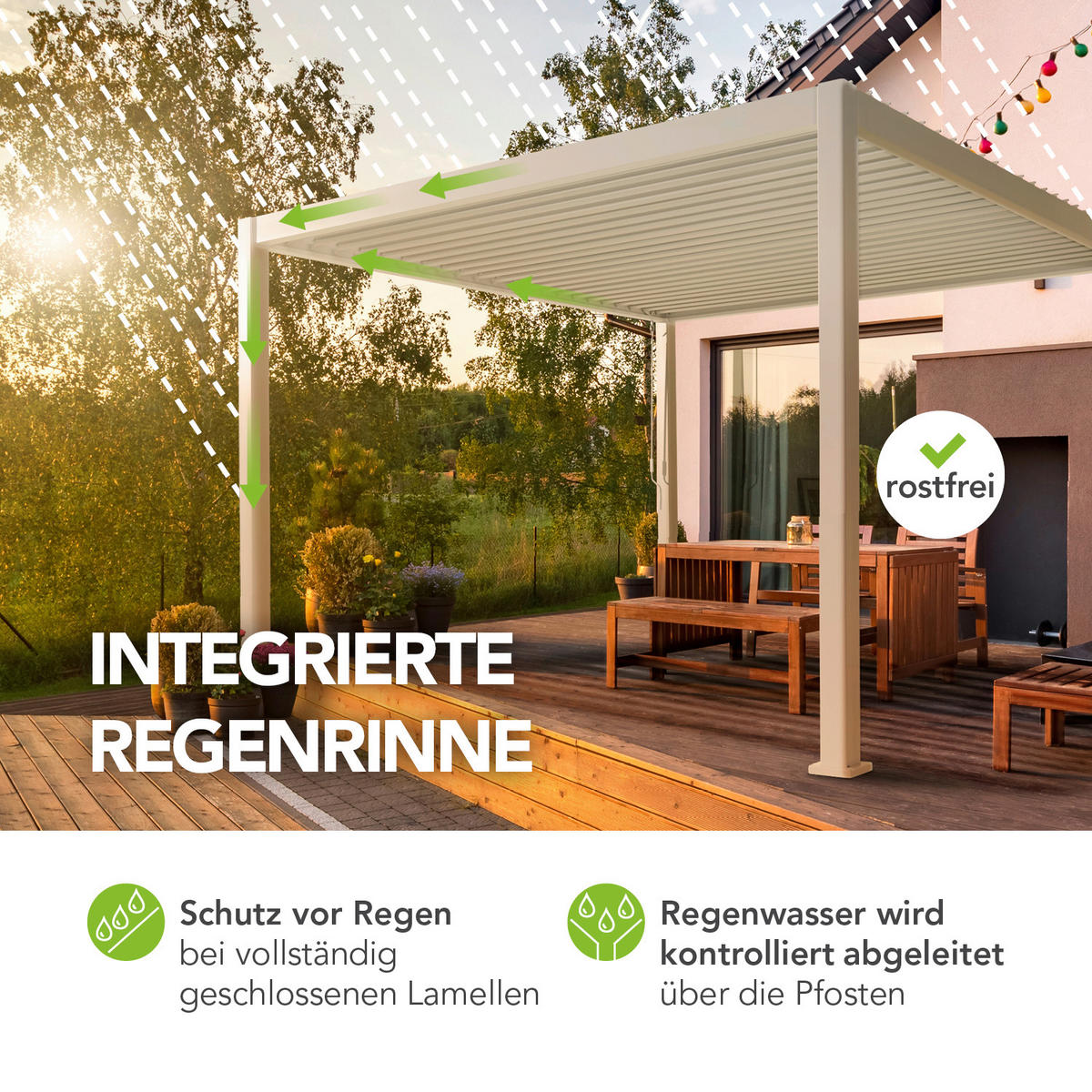 PERGOLA - Weiss, Basics, Metall (400/255/300cm) - Gardenson