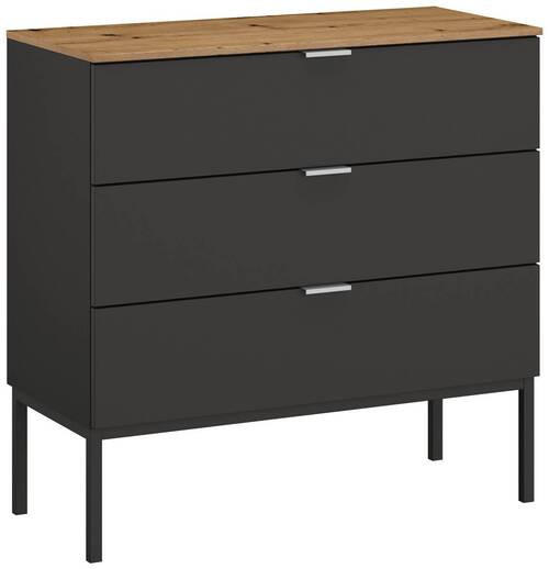 KOMMODE 80/80/42 cm  in Graphitfarben, Eiche Artisan  - Alufarben/Graphitfarben, Trend, Holzwerkstoff/Metall (80/80/42cm) - Stylife