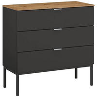 KOMMODE 80/80/42 cm  in Graphitfarben, Eiche Artisan  - Alufarben/Graphitfarben, Trend, Holzwerkstoff/Metall (80/80/42cm) - Stylife