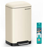 ABFALLSAMMLER 30 l  Metall, Kunststoff  - Creme/Schwarz, Basics, Kunststoff/Metall (34,5/61,5/32,5cm)