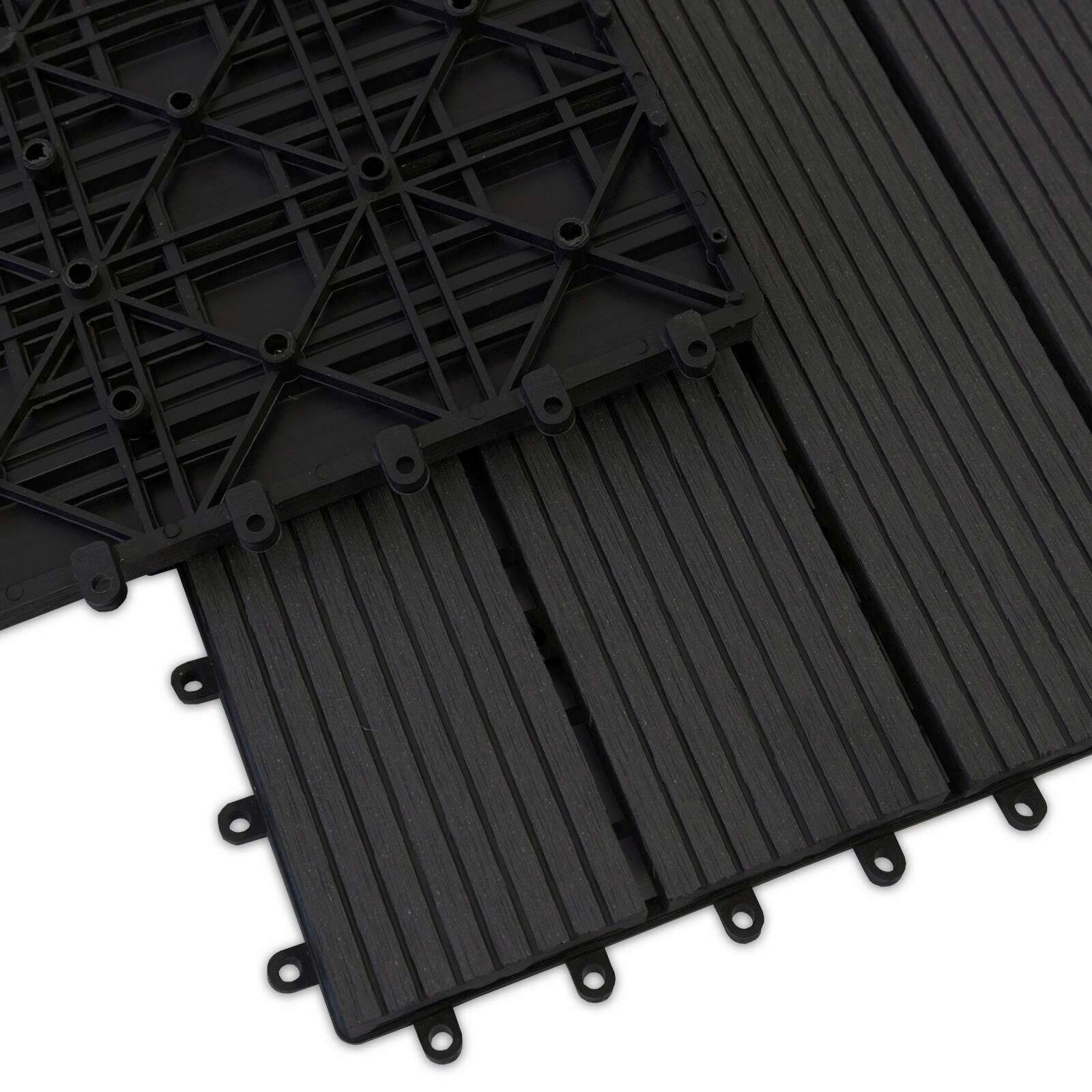 Thumbnail - Floordirekt Terrassenfliese, Anthrazit, Holzwerkstoff, 30x60 cm, rutschfest, formstabil, UV-beständig, Gartenzubehör, Te...