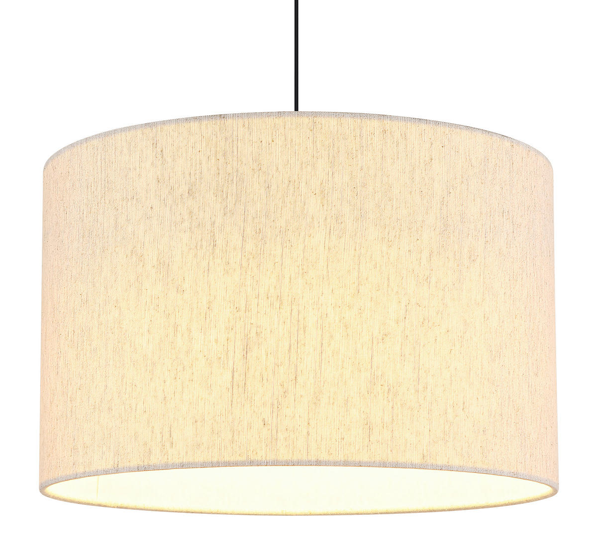 LED-HÄNGELEUCHTE Thea 35/180 cm   - Schwarzchrom/Creme, Basics, Kunststoff/Textil (35/180cm) - Globo