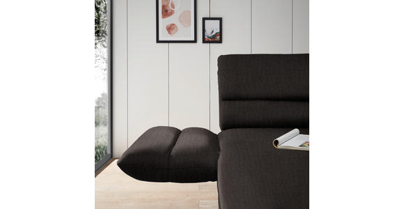 ECKSOFA Dunkelbraun Flachgewebe  - Dunkelbraun/Schwarz, Design, Textil/Metall (176-217/279-327cm) - Dieter Knoll
