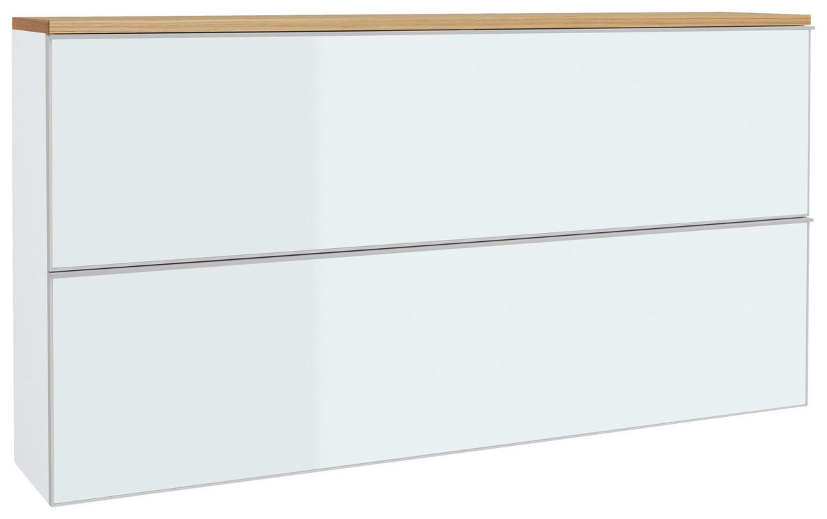 GARDEROBE 5-teilig  in 285/195/31 cm  - Weiss, Design, Glas/Holz (285/195/31cm)