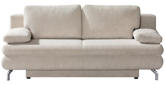 SCHLAFSOFA Rob Cord Beige Rückenkissen, Bettkasten, Schlaffunktion  - Eichefarben/Beige, Design, Holz/Textil (200/91/92cm) - Novel