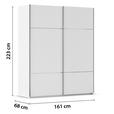 SCHWEBETÜRENSCHRANK 162/223/68 cm 2-türig Weiß  - Chromfarben/Weiß, KONVENTIONELL, Holzwerkstoff/Metall (162/223/68cm) - Novel