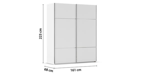 SCHWEBETÜRENSCHRANK 162/223/68 cm 2-türig Weiß - Chromfarben/Weiß, KONVENTIONELL, Holzwerkstoff/Metall (162/223/68cm) - Novel