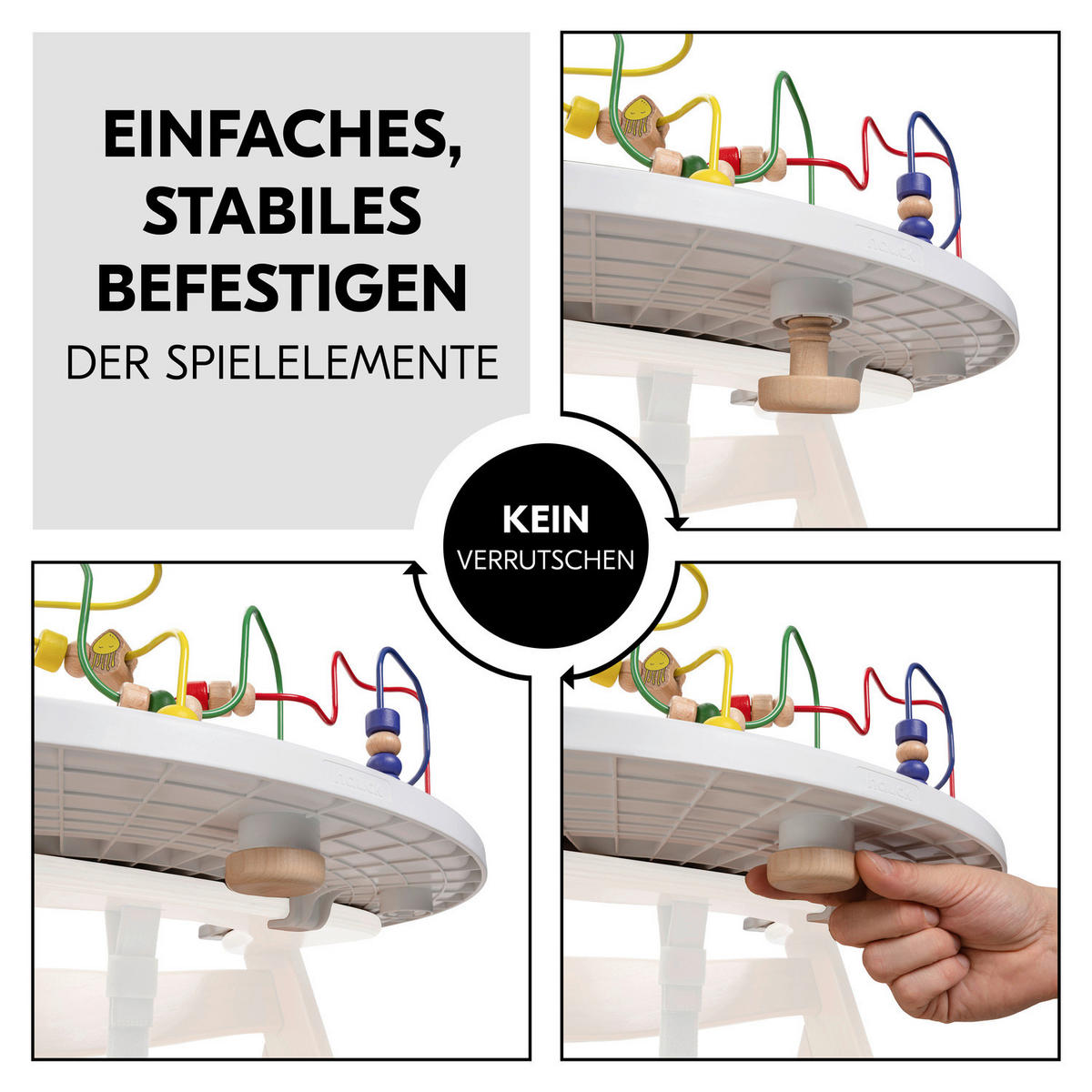 PLADENJ ZA HRANJENJE IN IGRO - bela/večbarvno, Basics, umetna masa/les (58/43/18,5cm) - Hauck