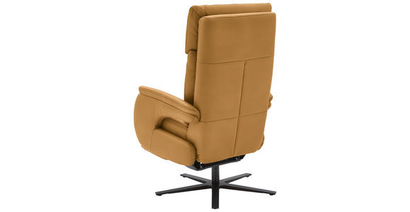 RELAXSESSEL in Leder Currygelb - Currygelb/Schwarz, Design, Leder/Metall (70/117/85cm) - Dieter Knoll