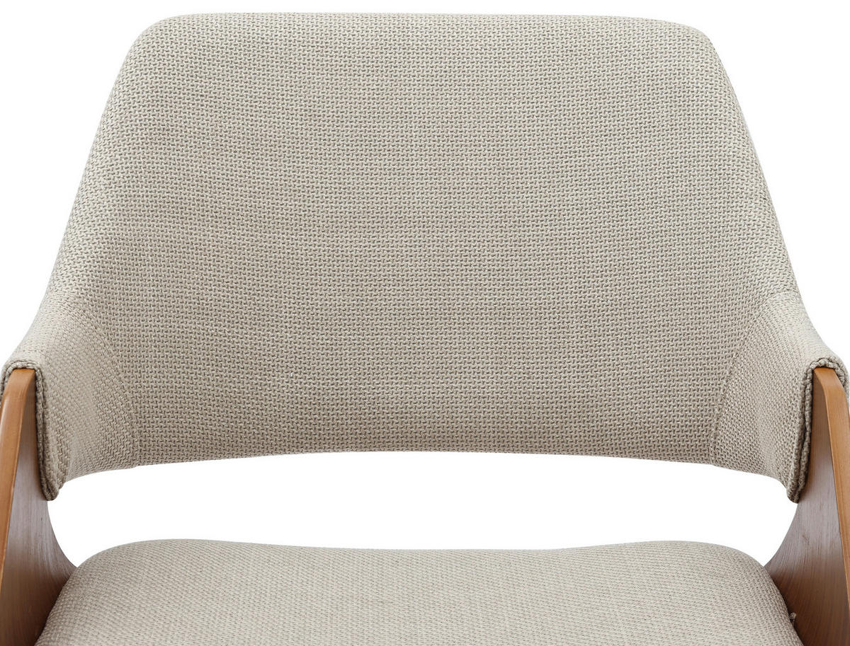 DREHSTUHL  in Leinenoptik Beige, Walnussfarben  - Beige/Walnussfarben, MODERN, Holz/Kunststoff (51/78/88/57cm) - MID.YOU