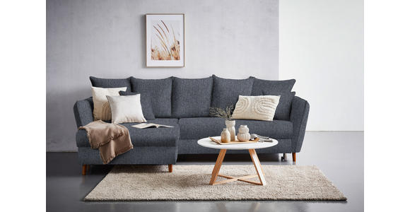 ECKSOFA in Webstoff Anthrazit 284/162 cm - Eichefarben/Anthrazit, KONVENTIONELL, Holz/Textil (284/162cm) - Carryhome
