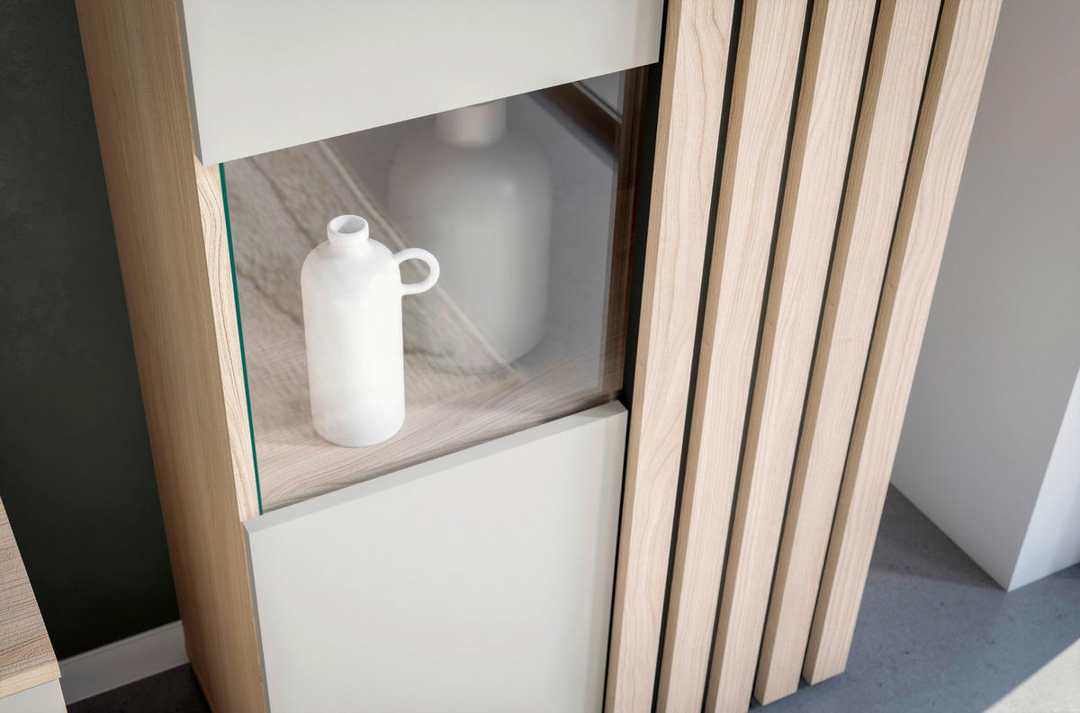 SZEKRÉNYSOR tölgyfa színű, kasmírszínű  - kasmírszínű/tölgyfa színű, Modern, műanyag/faalapú anyag (290/190/40cm) - Hom`in