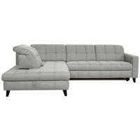 ECKSOFA in Webstoff Hellgrau  216/297 cm  - Hellgrau/Schwarz, Design, Holz/Textil (216/297cm) - Xora
