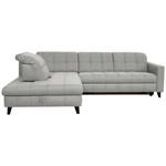 ECKSOFA in Webstoff Hellgrau  216/297 cm  - Hellgrau/Schwarz, Design, Holz/Textil (216/297cm) - Xora