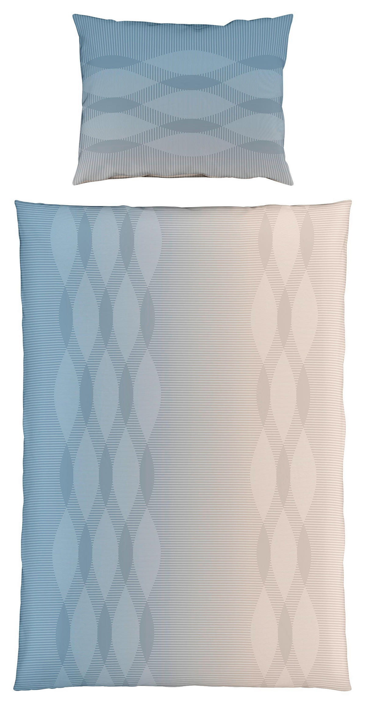 POSTELJNINA MODERN LIFE B 140/200 cm mako saten bela, pastelno modra  - pastelno modra/bela, Konvencionalno, tekstil (140/200cm) - Fleuresse