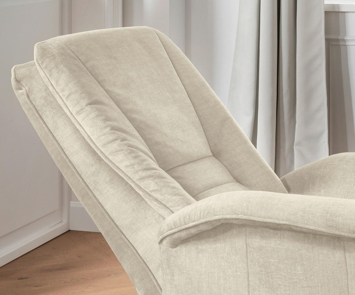 FERNSEHSESSEL in Velours Beige  - Beige/Schwarz, Design, Kunststoff/Textil (77/107/88cm) - Livetastic