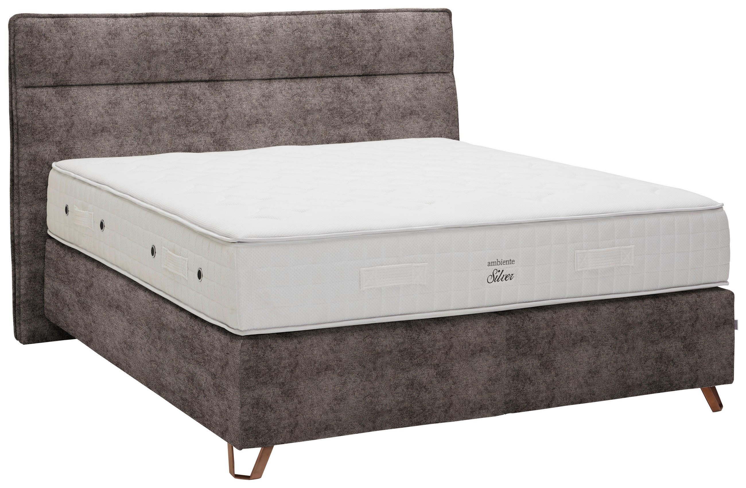 BOXSPRINGBETT 180/200 cm  in Braun  - Braun/Kupferfarben, KONVENTIONELL, Textil/Metall (180/200cm) - Ambiente