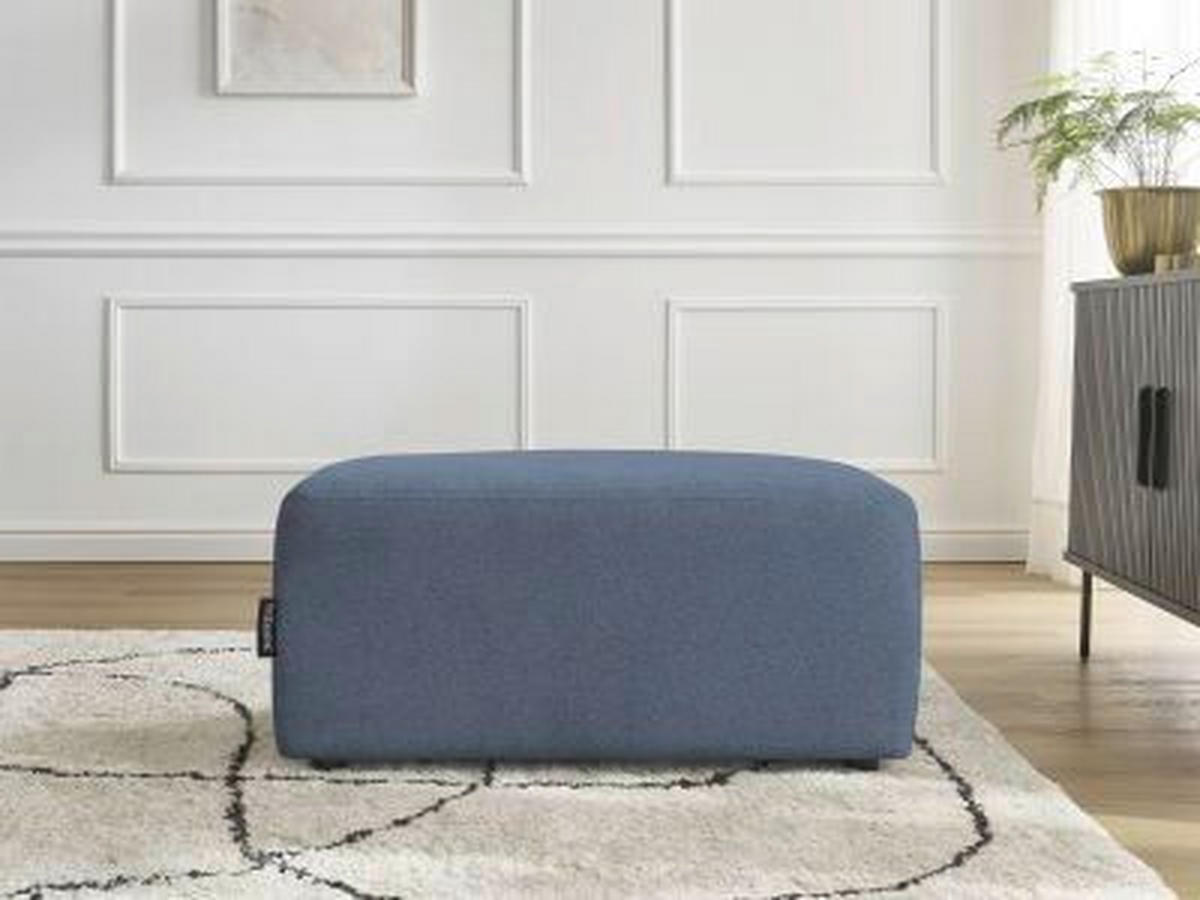 HOCKER ATILLA Flachgewebe Blau  - Blau/Schwarz, MODERN, Kunststoff/Textil (92/44/48cm)