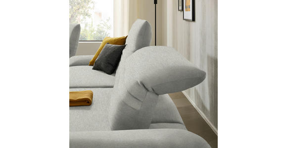 ECKSOFA  in Teddystoff Hellgrau  280/170-195 cm  - Hellgrau/Schwarz, Design, Textil/Metall (280/170-195cm) - Dieter Knoll