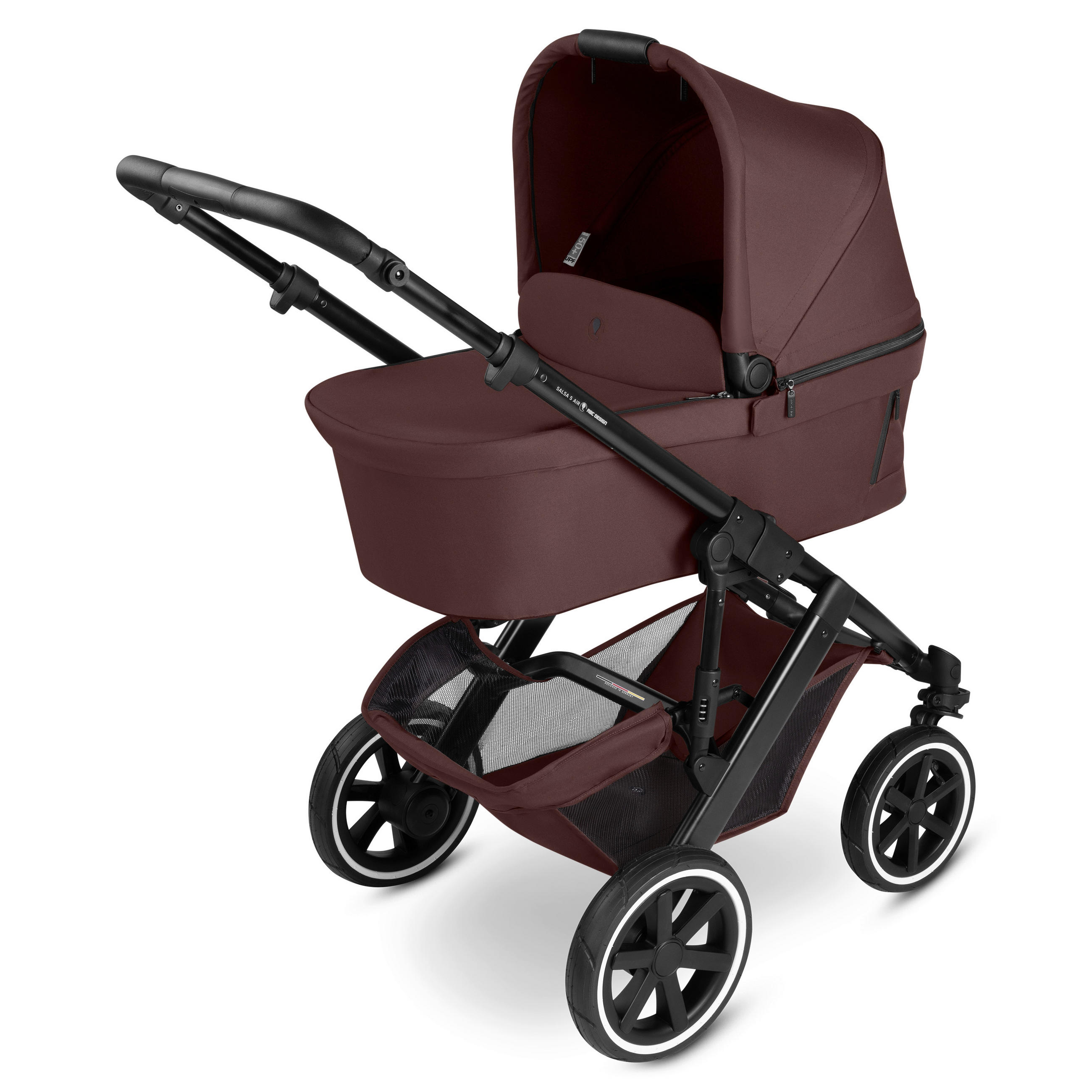KINDERWAGENSET  Salsa 5 Air Set  Umbra  - Beere/Schwarz, Basics, Metall (63/118/95,5cm) - ABC Design