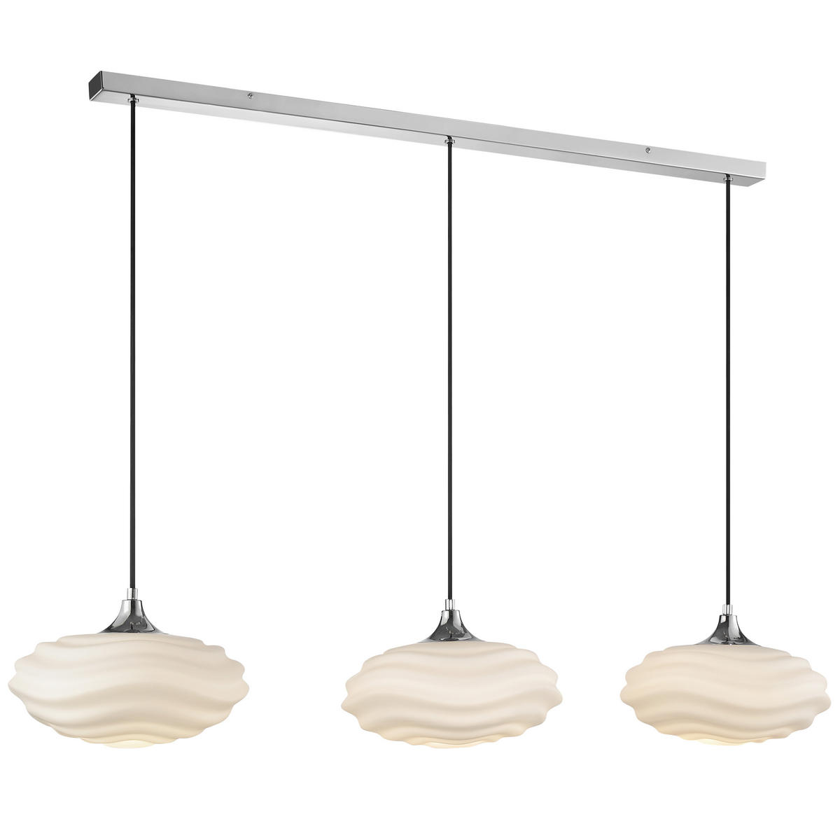 HÄNGELEUCHTE Sand 120/30/120 cm   - Chromfarben/Weiß, Design, Glas/Metall (120/30/120cm) - Brilliant