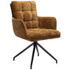 ARMLEHNSTUHL  in Eisen Cord  - Rotbraun/Schwarz, Design, Textil/Metall (66/89/64cm) - Stylife