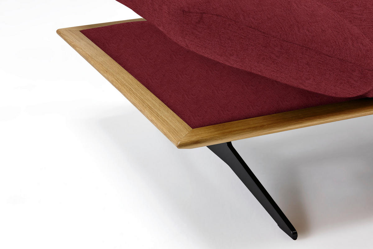 ECKSOFA in Flachgewebe Rot  - Rot/Schwarz, Design, Holz/Textil (314/159cm) - Dieter Knoll