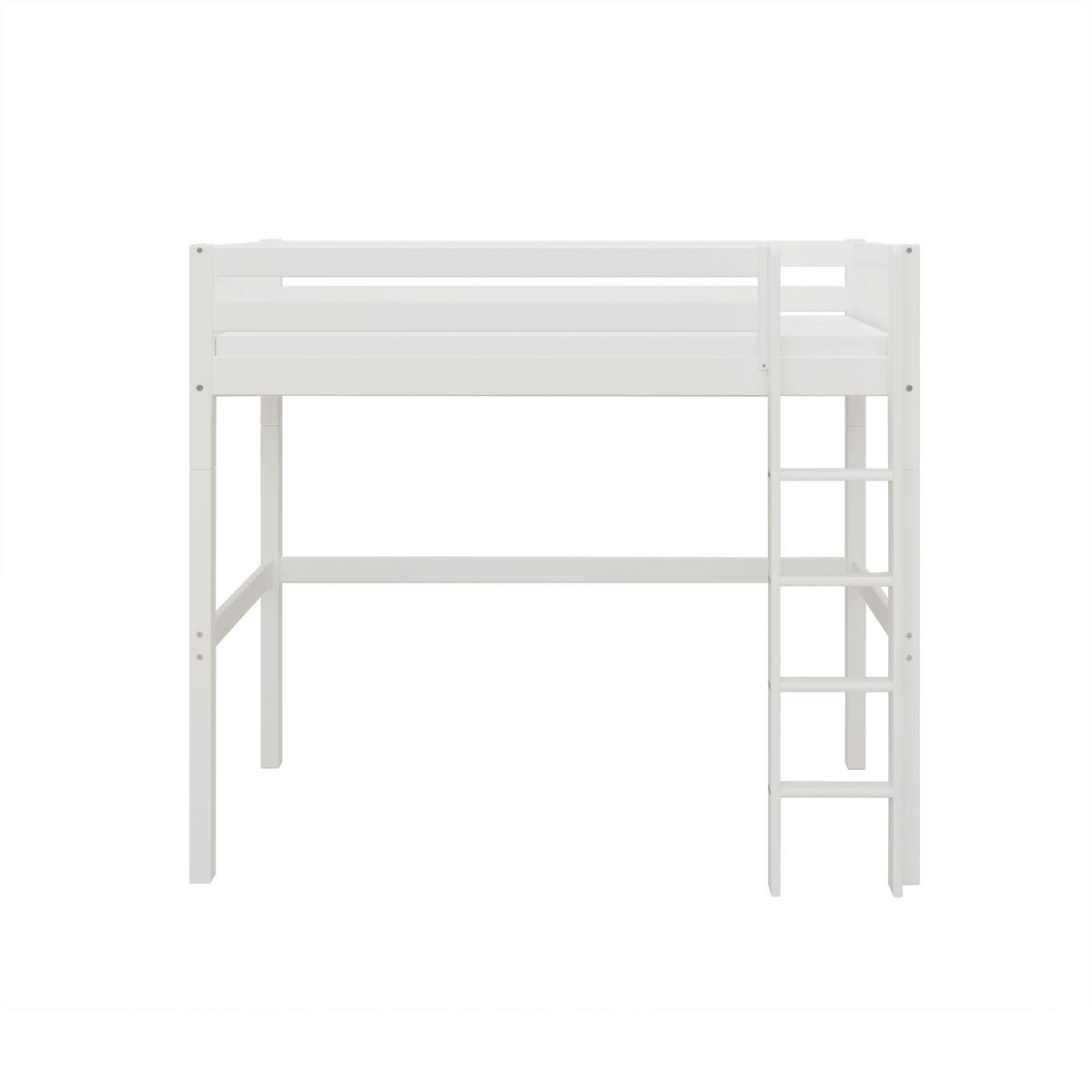 HOCHBETT 90/200 cm,  in Absturzsicherung, Leiter, Rollrost  - Weiß, MODERN, Holz (90/200cm) - Chameo