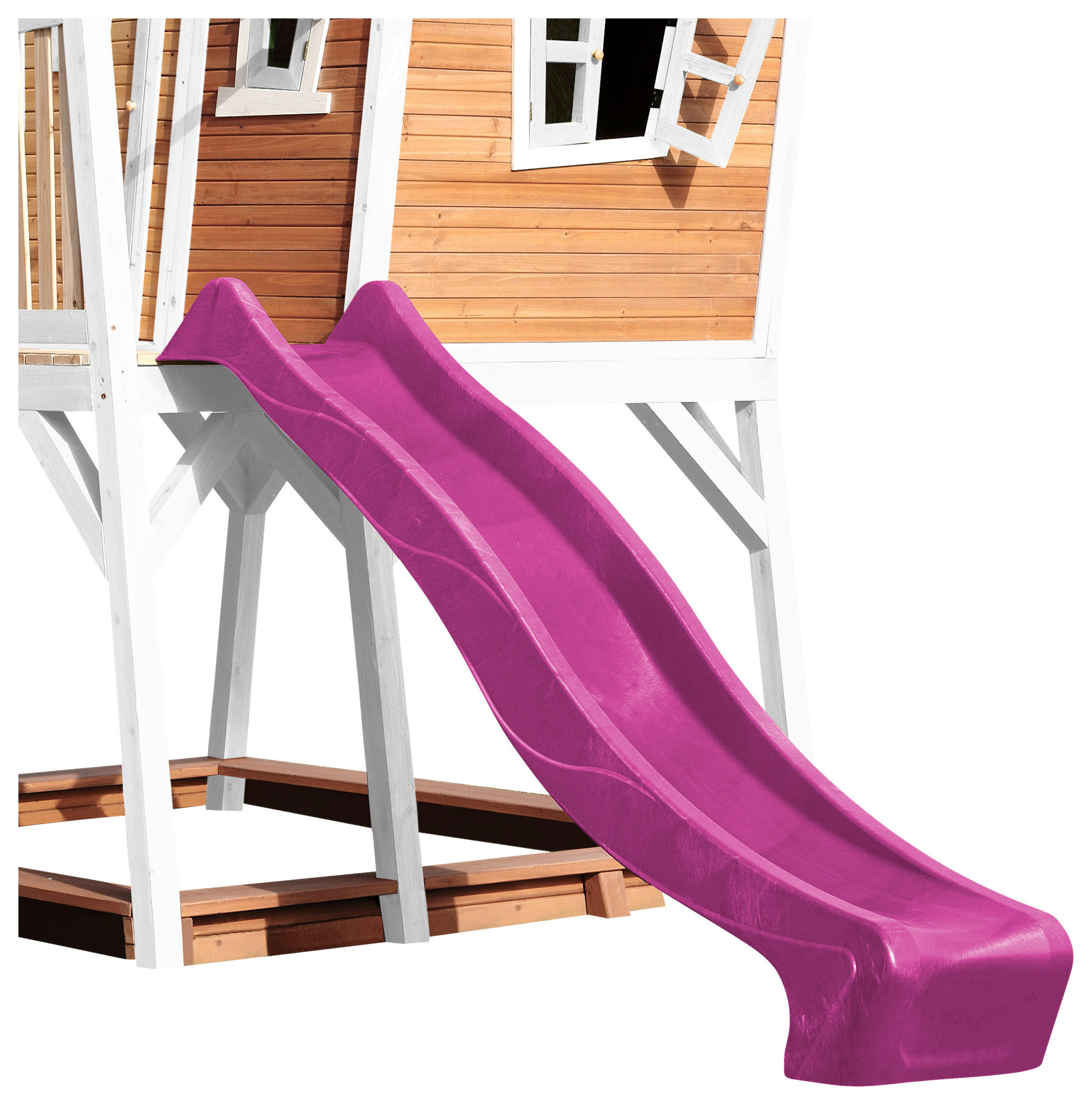 Thumbnail - Ambia Garden Spielturm, Braun, Lila, Weiß, Holz, Hemlocktanne, 432x288x193 cm, EN 71, CE, FSC 100%, Outdoor Spielzeug, S...