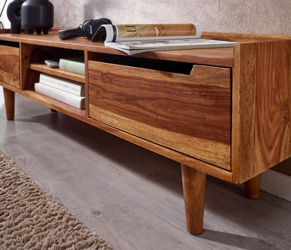 LOWBOARD  in 145/43/35 cm  - Sheeshamfarben, MODERN, Holz (145/43/35cm) - MID.YOU